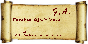 Fazakas Ajnácska névjegykártya